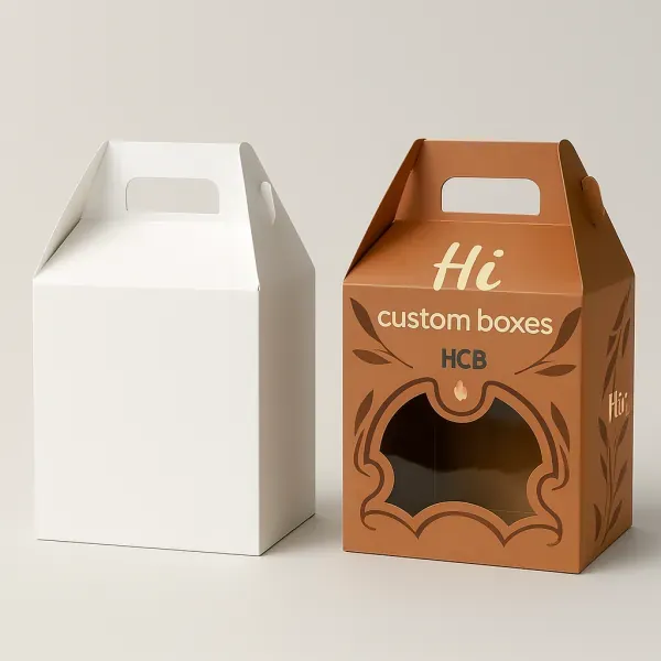 Chocolate gable box with handle and window- class=
