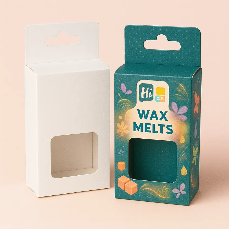 Wax melt boxes (tuck end) with front window--Wax Melt Boxes with Window class=