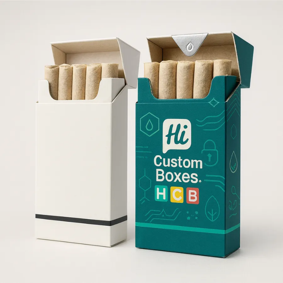Tall child-resistant box packaging designed for vape cartridges or pre-rolled items class=
