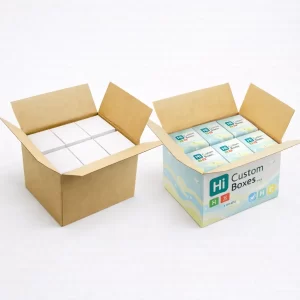 Custom baby napkin packaging boxes featuring soft pastel colours and adorable animal illustrations for nursery essentials.