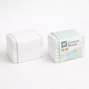 Decorative cardboard boxes for baby napkins with colourful patterns and high-quality printed branding for retail display.