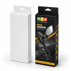 Vertical black and orange bike parts packaging boxes with high-quality custom printing and branding.