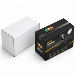 Sleek black and blue bike parts boxes featuring professional automotive branding and technical illustrations.