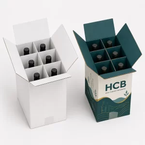 Durable corrugated bottle boxes with dividers for secure glass bottle transportation