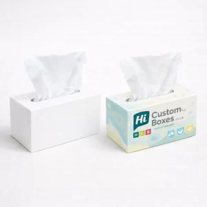 Bespoke custom-printed baby napkin boxes with personalised branding, ideal for eco-conscious and luxury baby product ranges.