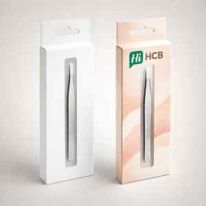 A selection of premium custom tweezer boxes featuring elegant designs and high-quality card stock finishes