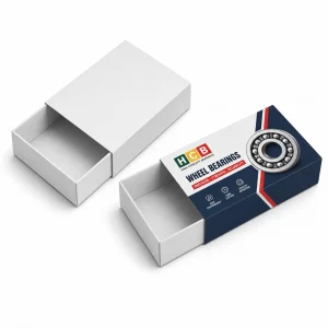 Modern black and red wheel bearing packaging boxes designed specifically for durable mechanical part protection.