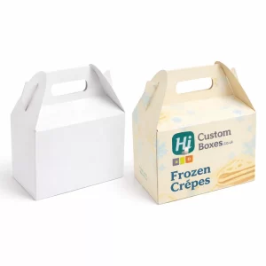Custom-designed wholesale frozen crepe boxes featuring vibrant berry illustrations and a clear window for product display.