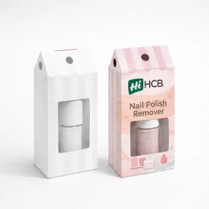 Two open tall boxes with rectangular windows- displayed in plain white and decorated pink styles