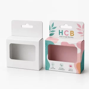 Open cardboard counter display unit shown in a blank white and a pink strawberry design.