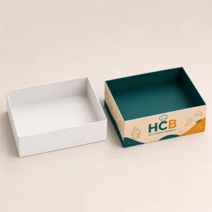 Two tall white and pink gable style choux boxes featuring sturdy handles and transparent windows.