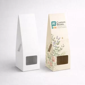 Two premium flip-top magnetic boxes, one blank white and one featuring elegant floral diffuser branding.
