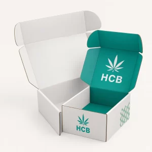 High-quality cannabis boxes with sophisticated design and custom logo printing