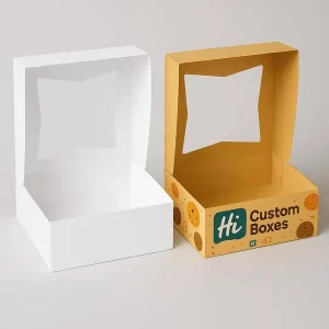Cookie packaging boxes with top window.