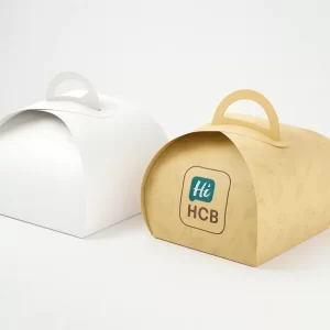 Decorative gift cake boxes with sturdy handles for elegant bakery item presentation.
