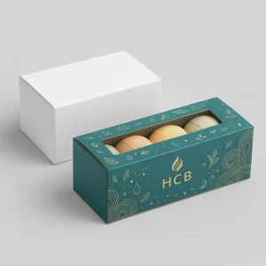 Custom printed CBD bath bomb packaging for retail and online sales
