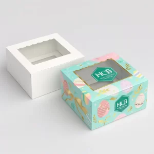 Wholesale Easter egg boxes, shallow window box with scalloped edge for treats or cake.
