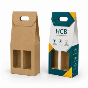 Bespoke kraft hanger boxes with premium printing for branded packaging