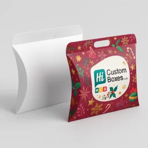 Wholesale custom Christmas pillow boxes for retail, gifts, and seasonal promotions
