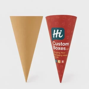 Custom cone sleeves for ice cream cones with branded packaging design