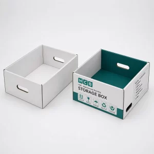 Custom corrugated storage boxes with durable construction and branding options