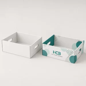 Custom corrugated trays for organising and presenting product samples