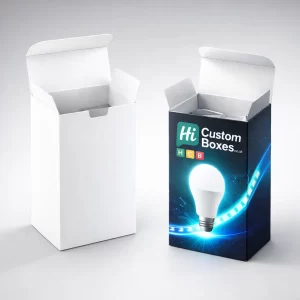 Custom LED light packaging boxes with logo for branded lighting products