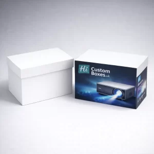 Custom mini projector boxes with logo for branded electronics packaging