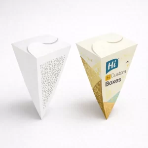 Custom pyramid boxes with logo and personalised printing options