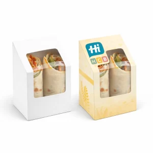 Personalised cardboard packaging for tortilla wraps featuring high-quality colour printing and a secure tuck-in design
