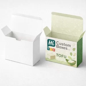 Custom tofu boxes with logo for branded food packaging and retail sales