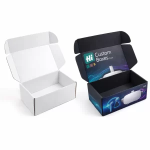 Custom VR box packaging with logo for branded virtual reality equipment