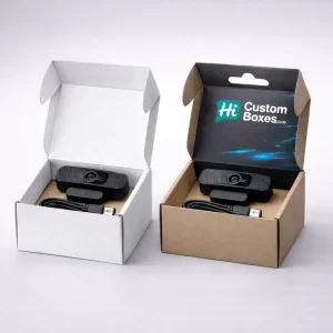 Custom webcam boxes with logo for branded camera and electronics packaging