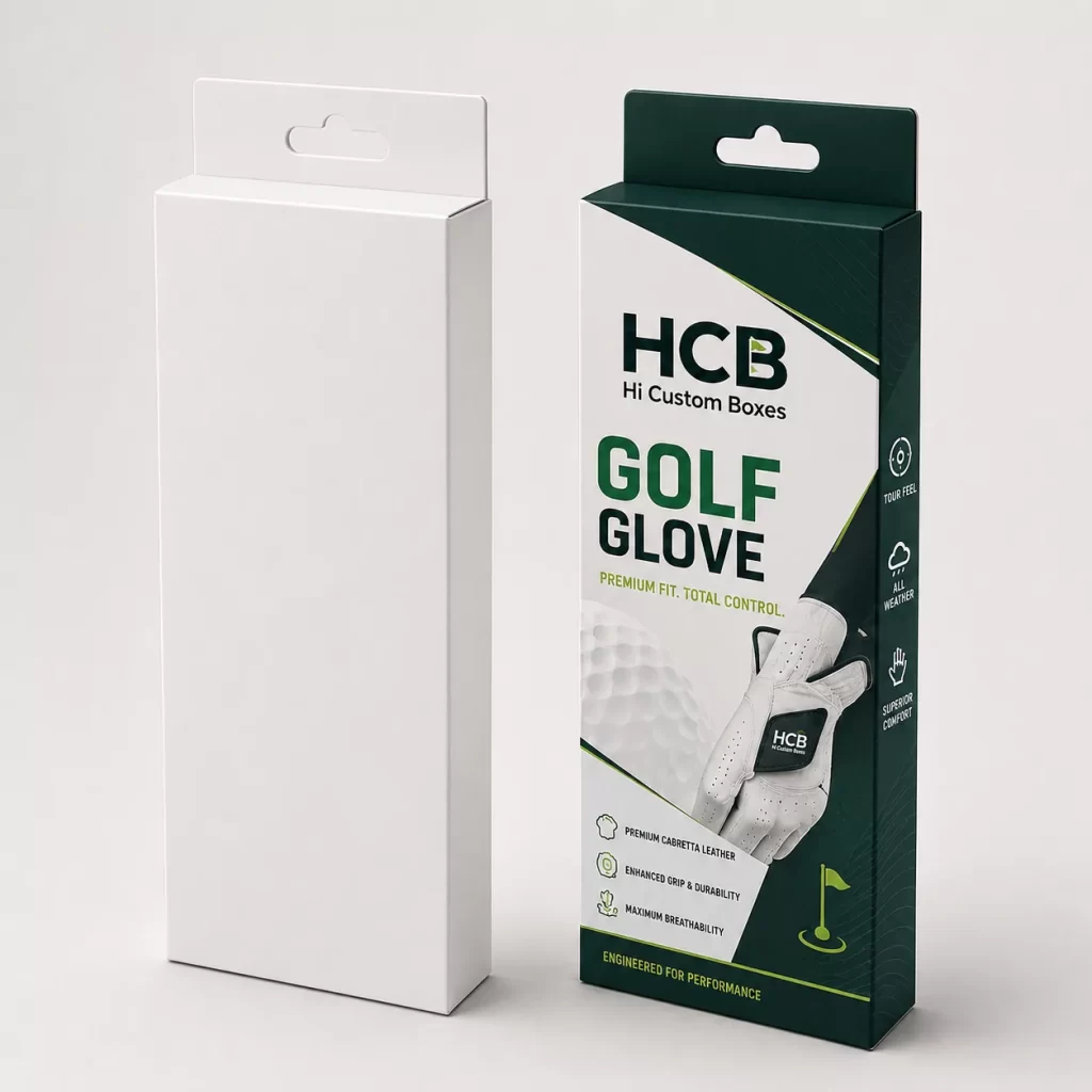 Custom golf glove packaging for premium sports accessory packaging