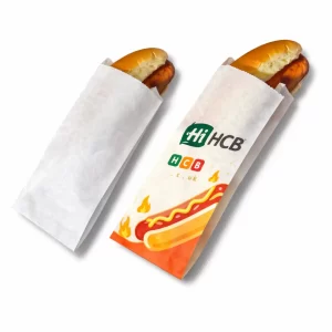 Custom hot dog sleeve packaging for branded takeaway food products