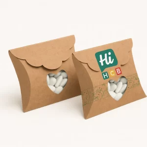 Wholesale custom kraft pillow boxes for retail, gifts, and promotional packaging