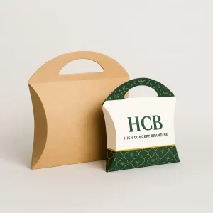 Custom kraft pillow boxes with handle for convenient branded gift packaging