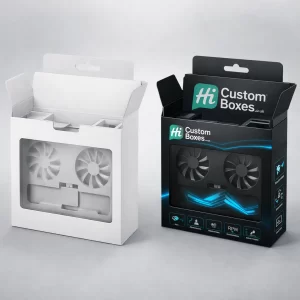 Laptop cooling fan boxes designed to protect cooling accessories during storage and transit