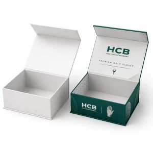Luxury custom golf glove packaging with premium printing and finishes