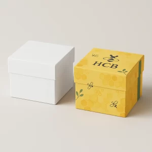 Printed honey packaging boxes with custom designs and brand messaging