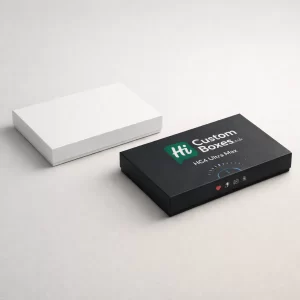 Two slim rectangular presentation boxes, one plain white and one black