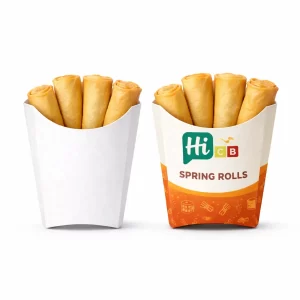 Printed spring rolls boxes for takeaway, delivery, and retail food packaging