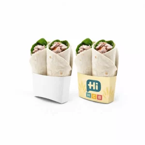 Standard cardboard takeaway boxes specifically designed to keep tortilla wraps fresh and intact during transport