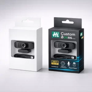 Custom webcam boxes with windows for product visibility and branded packaging