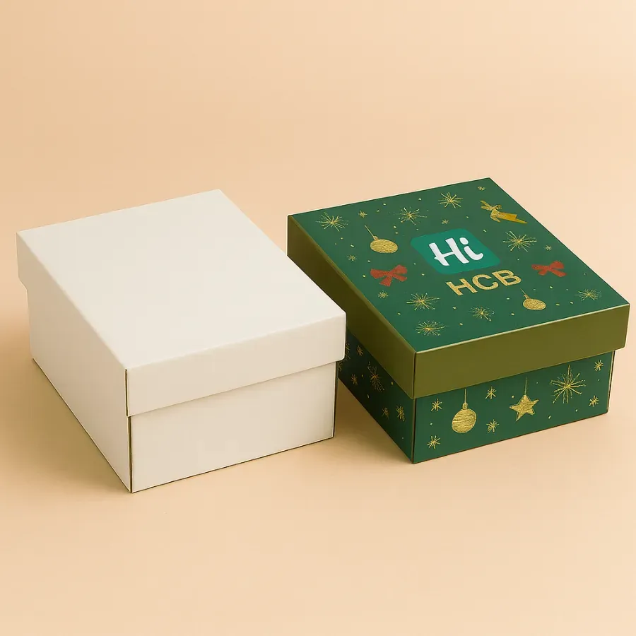 Christmas boxes with lid for festive gift packaging and product presentation