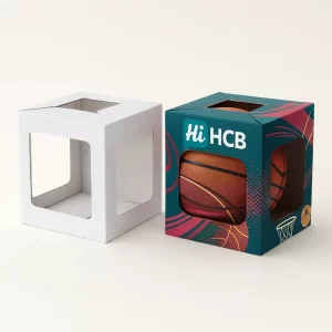 sided windows- offering a dynamic view of a basketball and enhancing product appeal