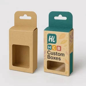 Custom window kraft boxes with logo for premium retail packaging