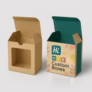 Custom kraft boxes with cut window for branded product display