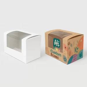Custom kraft boxes with window for bakery, retail, and gift packaging