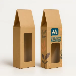 Printed kraft window boxes for showcasing products with custom branding